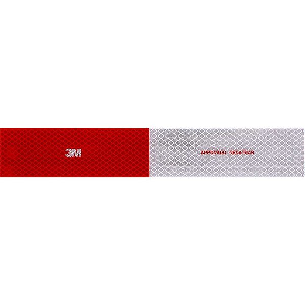 Faixa refletiva para sinalização 50mm x 305mm vermelha esquerda e branca 3M