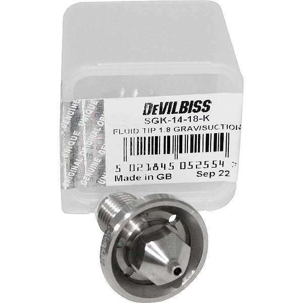 Bico de fluído para pistola de pintura FLG e SGK por sucção 1,8mm SGK-0014-18 DEVILBISS