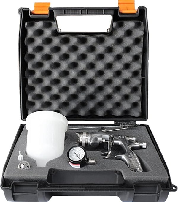 Pistola para pintura tipo gravidade 1,3mm e 2,0mm caneca 600ml com manômetro e maleta MLT-FLG-TOP DEVILBISS