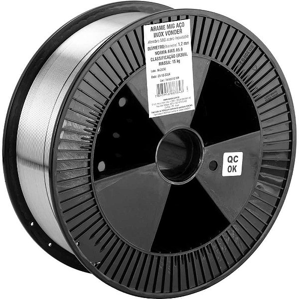 Arame MIG aço inox 309L 1,2mm carretel com 15kg VONDER
