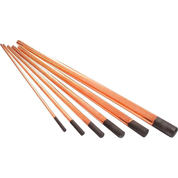 Eletrodo de carvão grafitado cobreado para corte chanfro e goivagem 1/2" x 14" 012091712 CARBOGRAFITE
