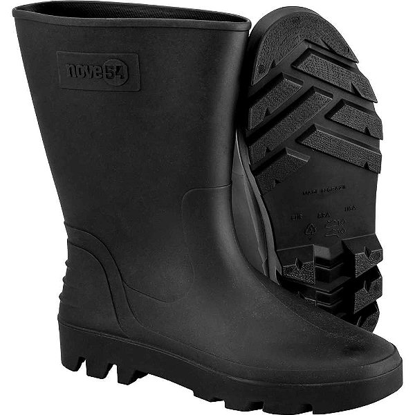 Bota de PVC preta cano médio sem forro 43 NOVE54