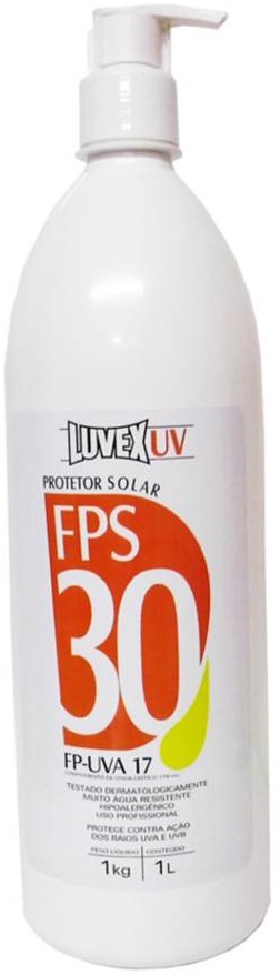 Creme protetor solar FPS: 30 (UVB) e 17 (UVA) 1kg LUVEX