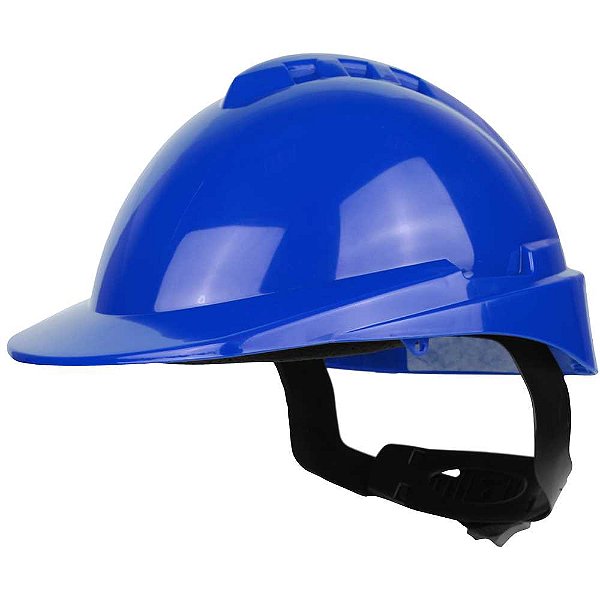 Capacete com aba frontal azul com catraca e jugular Milenium 904905 LIBUS