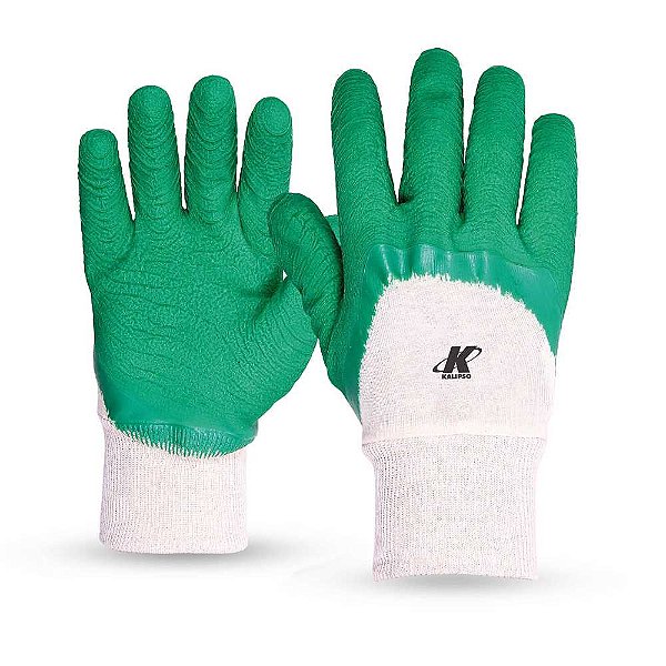 Luva algodão palma latex verde punho malham - 8 CONFORTEX PLUS 02.02.2.2 KALIPSO