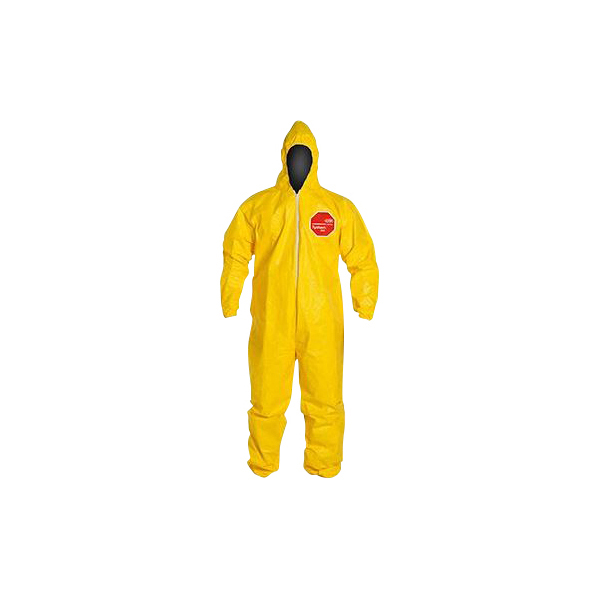 Macacão de proteção com capuz amarelo tamanho XG TYCHEM DUPONT