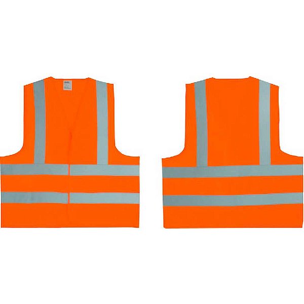 Colete sinl. sem bolso CG-06 laranja com refletivo prata 012505312 CARBOGRAFITE