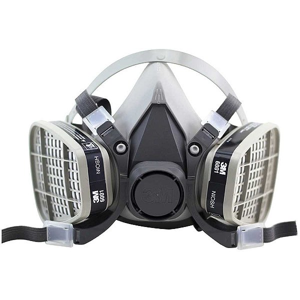 Respirador semifacial médio 6200 com cartucho químico 6001 3M