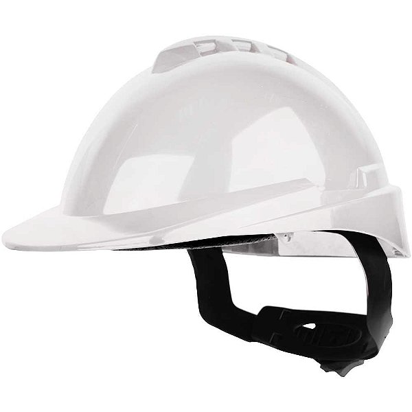 Capacete com aba frontal branco com catraca e jugular Milenium 904906 LIBUS