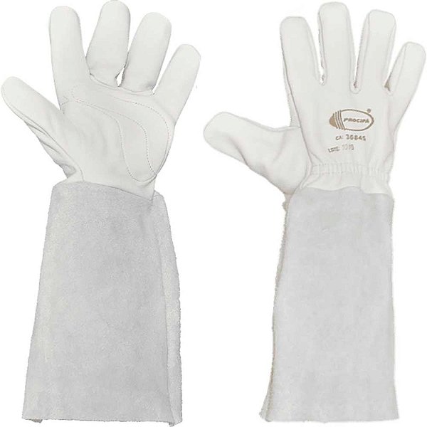 Luva vaqueta para solda argônio punho raspa 15cm 1-29 PROCIPA