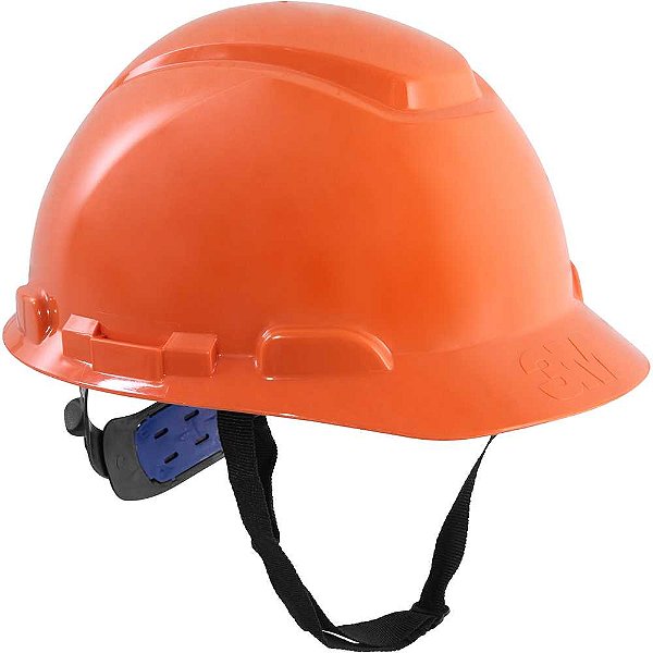 Capacete laranja suspensão com ajuste fácil e jugular de tecido aba frontal H 700 3M