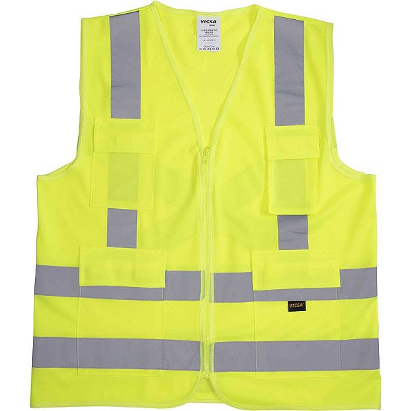 Colete sinal. com 4 bolso refletivo verde . tamanho M TIPO "INTEIRO" VIC 71230 VICSA