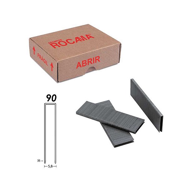 Grampo 90 35mm caixa com 5.184 grampos 90/35 ROCAMA