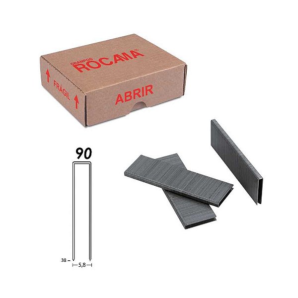 Grampo 90 38mm caixa com 4.992 grampos 90/38 ROCAMA