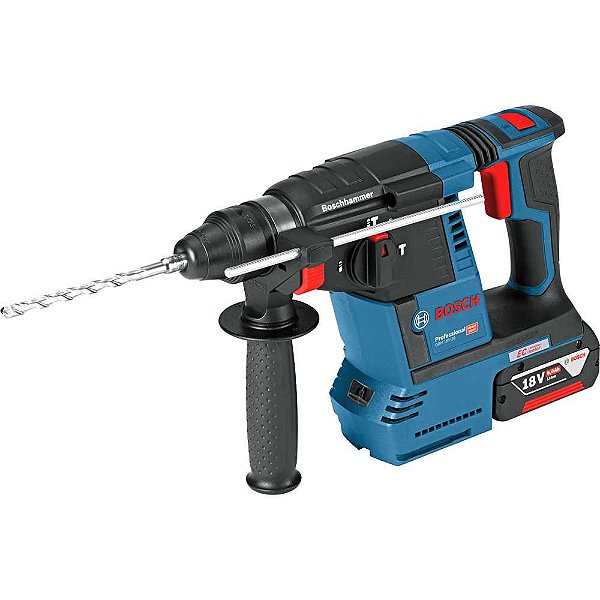 Martelete perfurador e rompedor bateria 18V carregador 220V motor brushless GBH18V-26 BOSCH