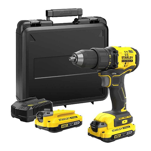 Parafusadeira/furadeira 1/2" 20V MAX com 2 baterias e carregador SBD710D2K-BR STANLEY