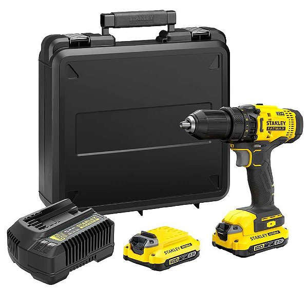 Parafusadeira/furadeira 1/2" 20V MAX com 2 baterias e carregador SCD700D2K-BR STANLEY