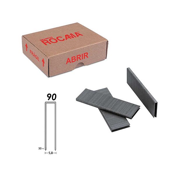 Grampo 90 30mm caixa com 5.952 grampos 90/15 ROCAMA