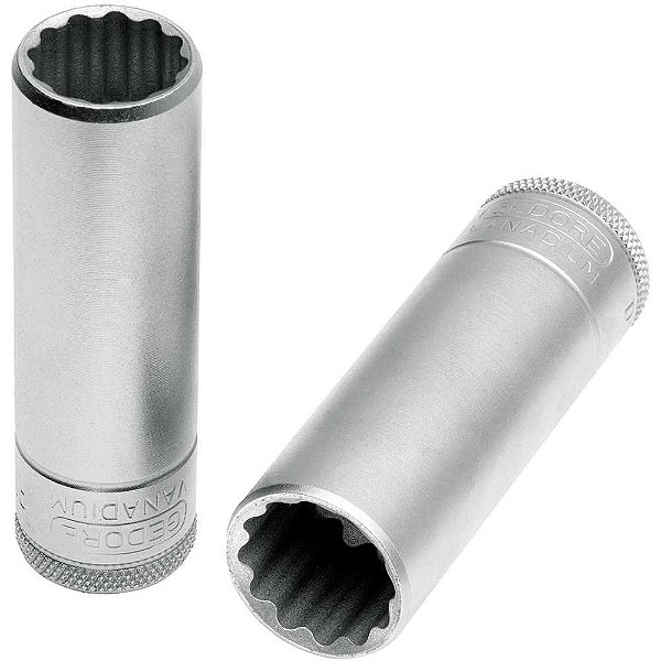 Soquete estriado longo 27mm com encaixe de 1/2" 015711 GEDORE