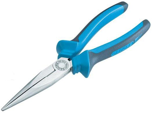 Alicate reto de bico meia-cana 8" (200 mm) tipo telefone cabo isolado 1.000V 8132 JC 1000V 029.886 GEDORE