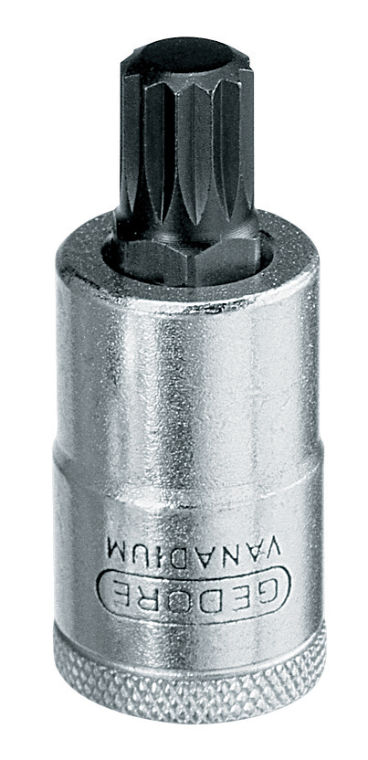 Soquete multidentado longo com encaixe de 1/2" 12mm INX19L-12 GEDORE