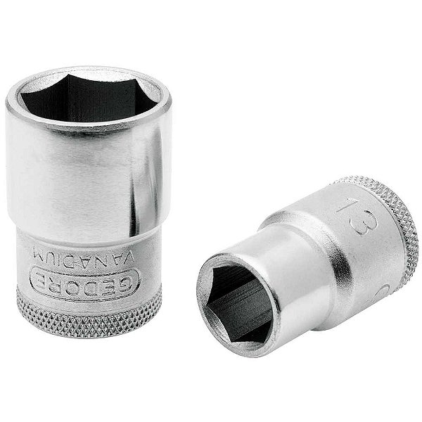 Soquete sextavado com encaixe de 1/2" x 1.1/8" em aço cromo vanádio GEDORE