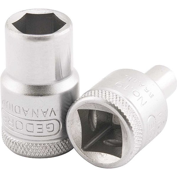 Soquete sextavado com encaixe de 1/2" x 15/16" em aço cromo vanádio GEDORE