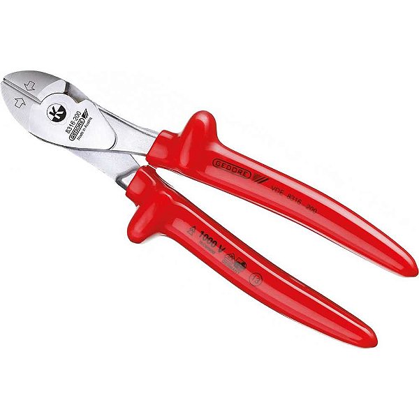 Alicate corte diagonal 8" VDE com isolação até 1.000V 091.852 GEDORE