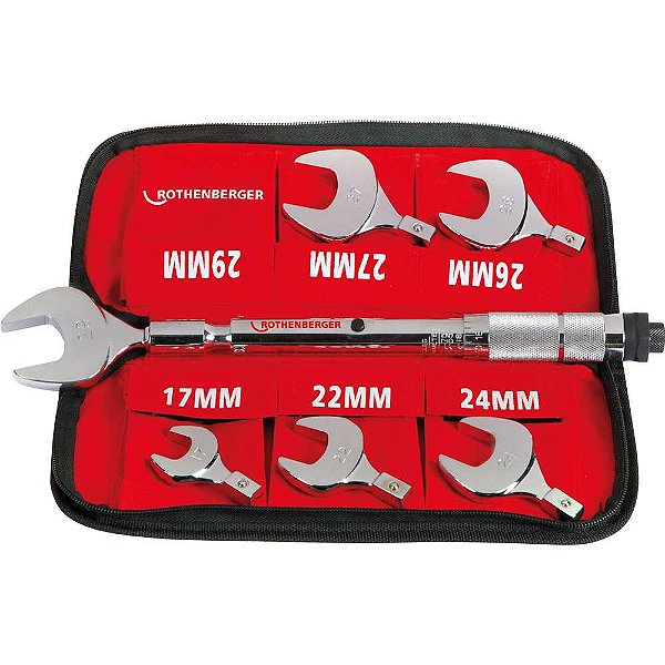 Chave dinamométrica com cabeça intercambiável 10 N.m a 70 N.m 175001 ROTHENBERGER