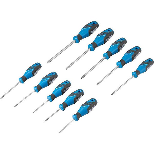 Jogo de chaves hexalobular T7 a T40 com guia e cabo com 10 peças 024.940 GEDORE