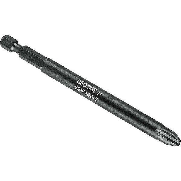 Bits ponteira phillips com encaixe sextavado 1/4" nº2 x 100mm 691 R100 GEDORE