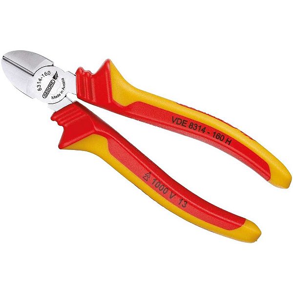Alicate corte diagonal 5.1/2" VDE H com isolação até 1.000V 091.897 GEDORE