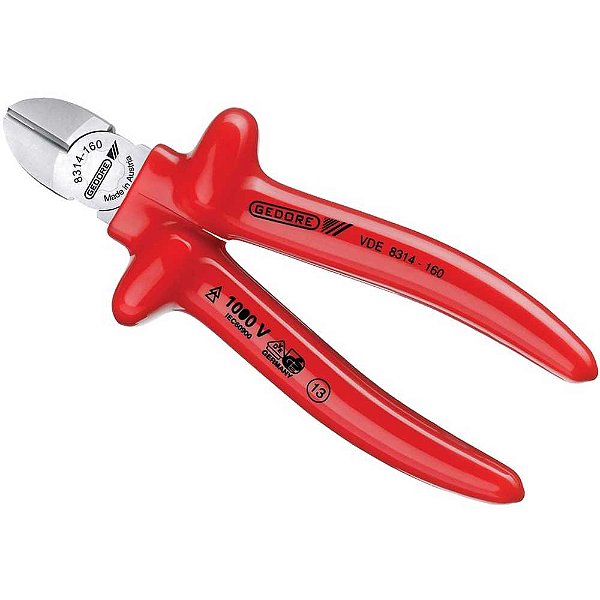Alicate corte diagonal 6.1/2" VDE com isolação até 1.000V 091.851 GEDORE