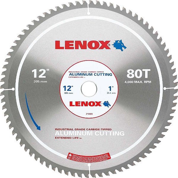 Lâmina de serra circular para alumínio 304mm 21889AL120080CT LENOX