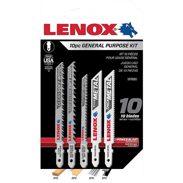 Jogo de lâminas para serra tico-tico com 10 peças 1970981 LENOX