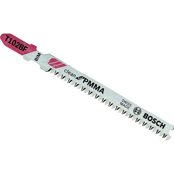 Lâmina de serra tico-tico 74mm encaixe T T-102D acrílico BOSCH
