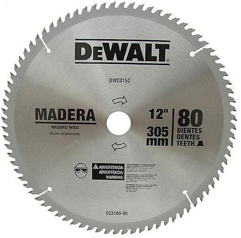Lâmina de serra circular com dentes de metal duro/vídea 305mm x 30mm 80 dentes DEWALT