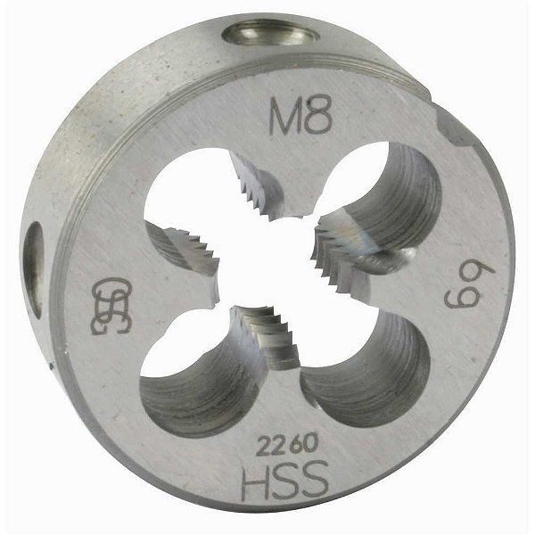 Cossinete de aço rápido 8,0mm x 1,25mm x 25,0mm com peeling DIN 223B 105/8 OSG
