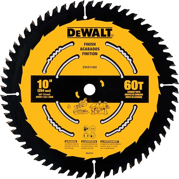 Lâmina de serra circular 10" (254,0 mm) x 16,0mm x 1,6mm 60 dentes para madeira DWA11060 DEWALT