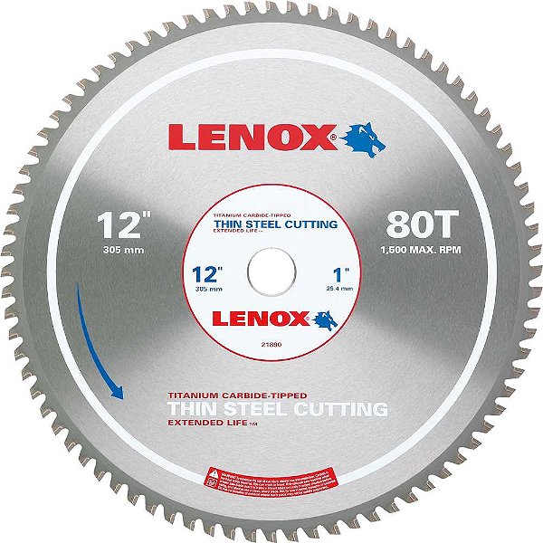 Lâmina de serra circular para aço fino 304mm 21890TS120080CT LENOX
