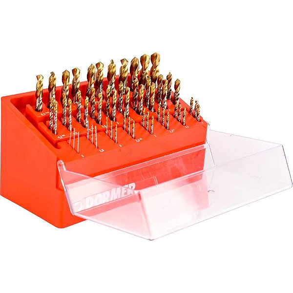 Jogo de brocas de aço rápido 1,00mm a 13,00mm DIN 338 com 55 peças A099DRILLBOYXL DORMER