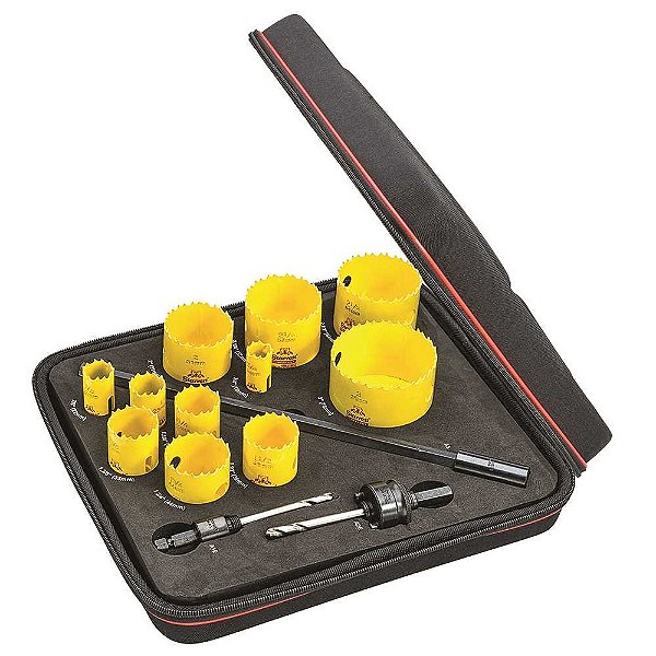 Jogo de serras copo bimetal em aço rápido com 14 peças KDC11042-S STARRETT