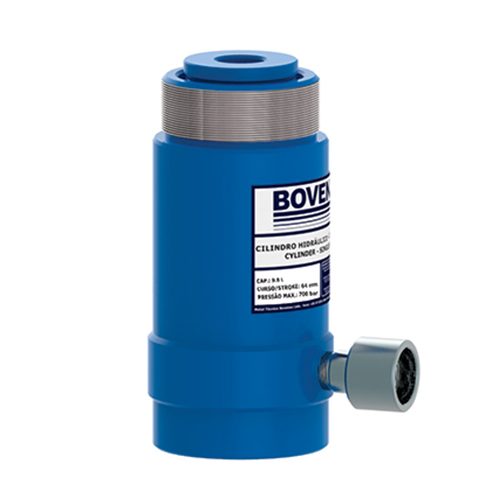 Cilindro Hidráulico Vazado Simples Ação Bovenau CSB10064 | 9,6T | Compatível com Bombas até 720 Bar