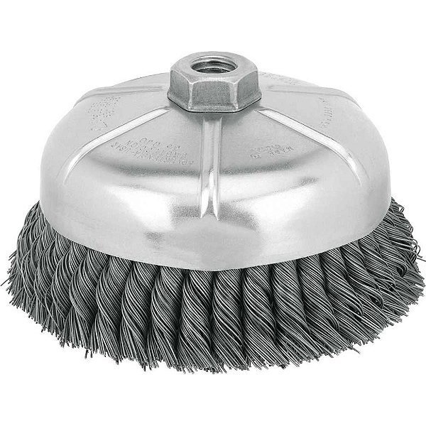 Escova copo em aço trançado 152mm M14 fio 0,5mm 6.600 rpm DW4917M DEWALT