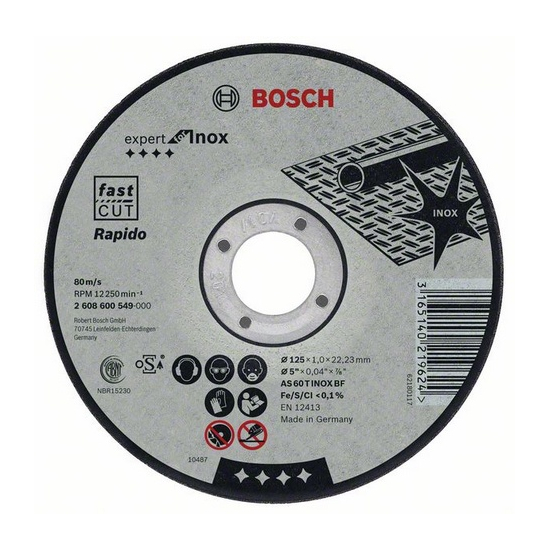 Disco de corte 180mm x 1,6mm x 22,23mm 2608603406 BOSCH