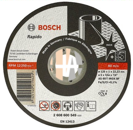 Disco de corte 125mm x 1,0mm x 22,23mm 2608600549 BOSCH