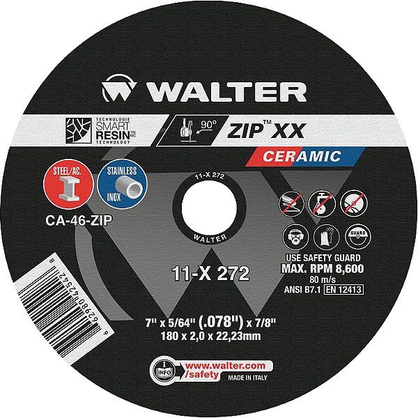 Disco de corte 177,8mm x 2,0mm x 22,23mm 11-X 272 WALTER