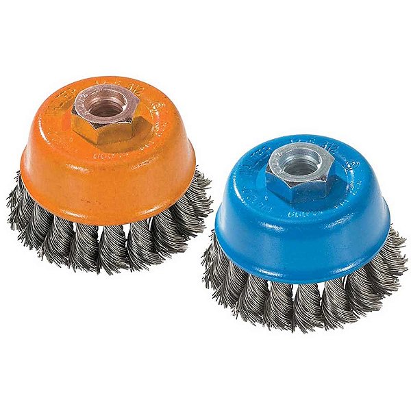 Escova copo em aço trançado 76,2mm M14 fio 0,38mm 12.000 rpm 13F302 WALTER