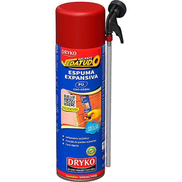 Espuma Expansiva de poliuretano 500 ml/340g Vedatudo DRYKO