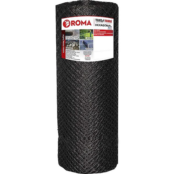 Tela hexagonal galinheiro 1,5m x 50m preta 9362 ROMA